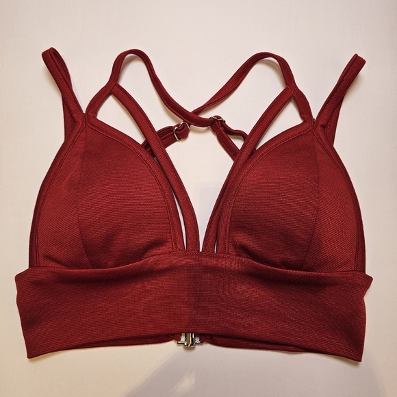 Custom handmade red stretch knit spaghetti straps cropped top size S US - Picture 6 of 8